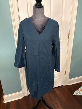 Soft Surroundings Deep Teal V-Neck Shift Dress